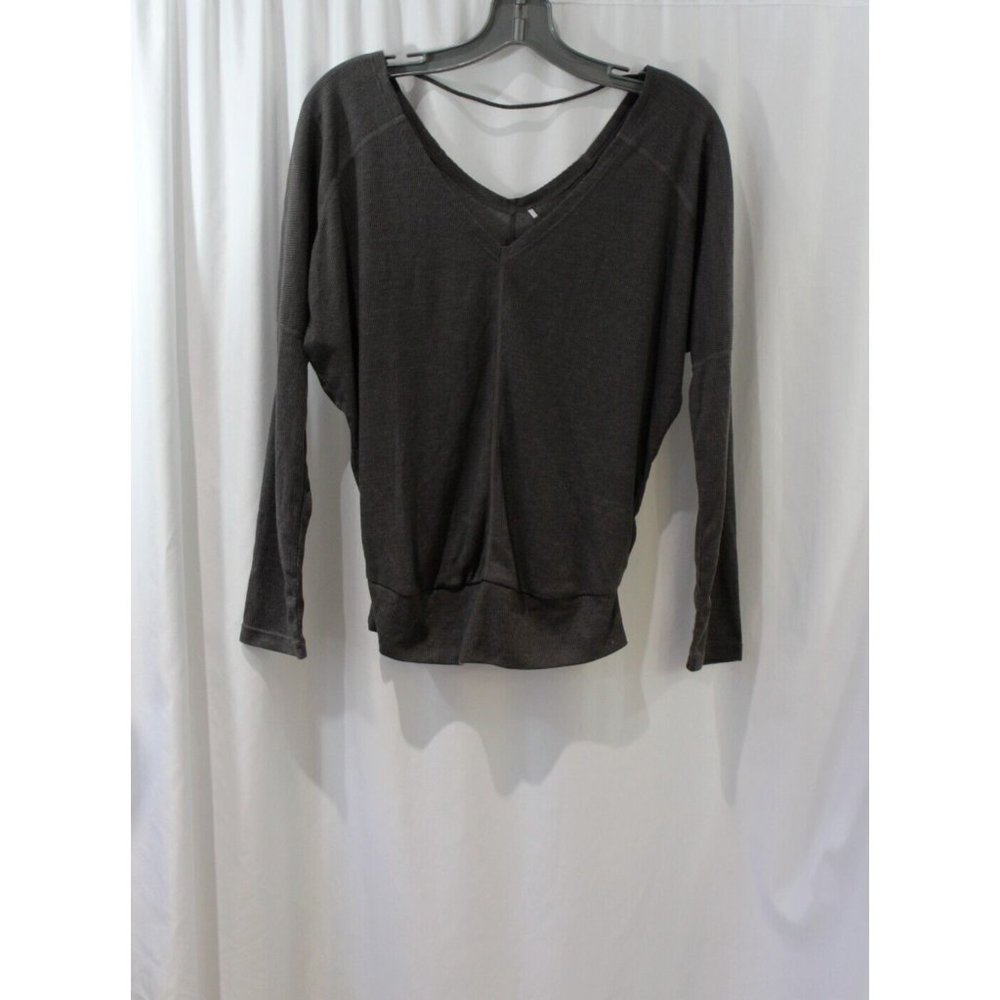 prAna Womens Grey V Neck Dolman Sleeve Top M